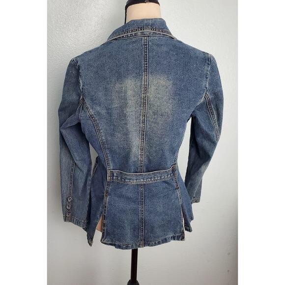Women Denim Blue Jacket Size L - Picture 4 of 8